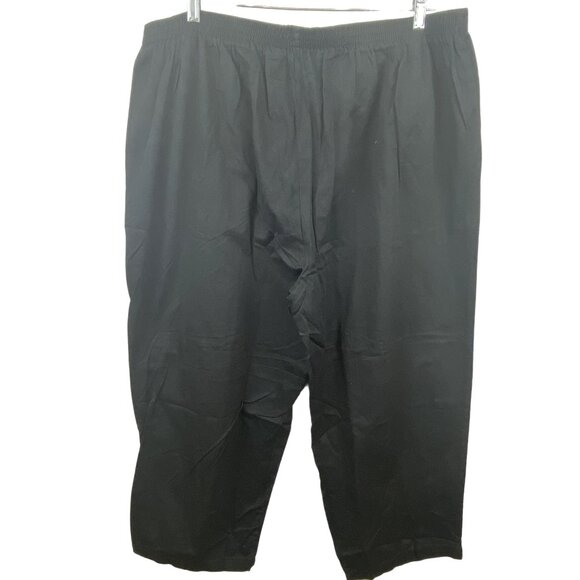 Only Necessities Black Pull On Comfy Casual Elastic Denim Pants with Pocket 26WP - Picture 2 of 7